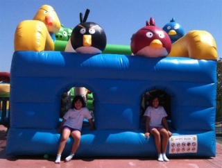  Climb the bouncy castle 